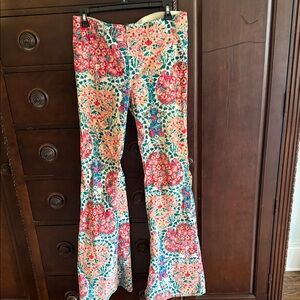 Free PeoFloral Patterned Flare Pants